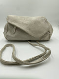 Josephine Crossbody Bag White with cream Grey texture soft suede finish