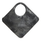 Diamond Shoulder Bag in Graphite Matte with Pearl Trim