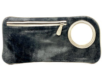 Hands-Free Bracelet Clutch - Medium - Distressed Graphite with Pearl Ring