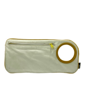 Hands Free Bracelet Clutch -Medium-  White skin Yellow Ring- marks  on edges