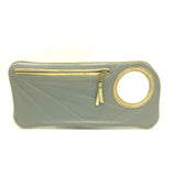 Hands -Free Bracelet Clutch - Medium - Lt Grey with Gold Ring