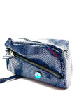 Josephine Crossbody Bag  Black Blue patent snake embossed